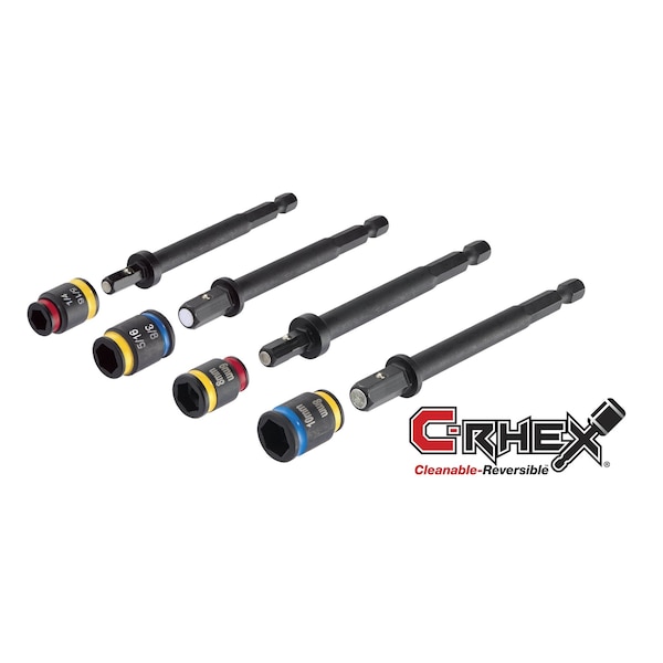 MALCOMBO2 4 in. C-Rhex Reversible Magnetic Hex Driver, PK 4